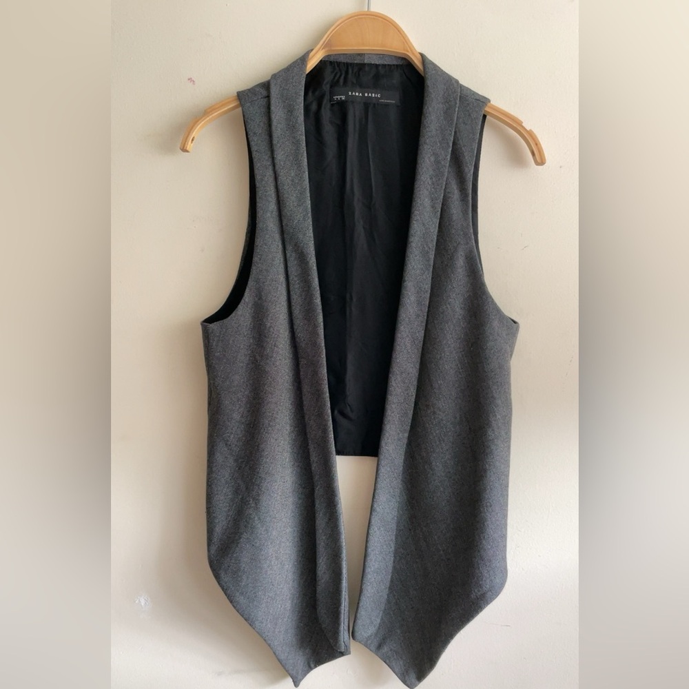 Zara asymmetrical vest with collar